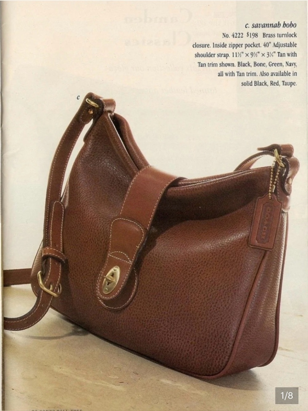 Vintage Coach Sheridan Savannah Hobo - Taupe 1992/1993